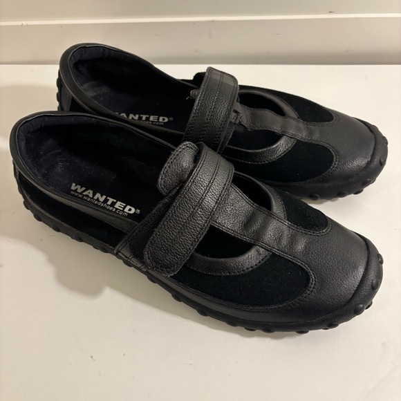Wanted Shoes - Wanted Leather Preppy Grunge Suede Black Strap Mary Jane Shoes Size 8.5